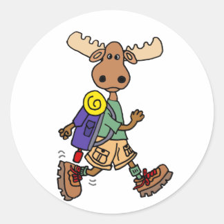 Sticker Rond Caricature de l'orignal