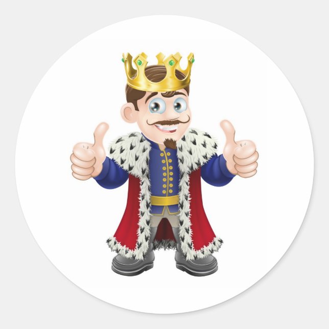 Sticker Rond Caricature du roi (Devant)