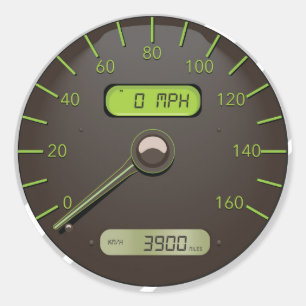 Sticker Rond Caricature du Speedometer de voiture
