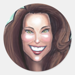 Sticker Rond Caricature Kate Middleton