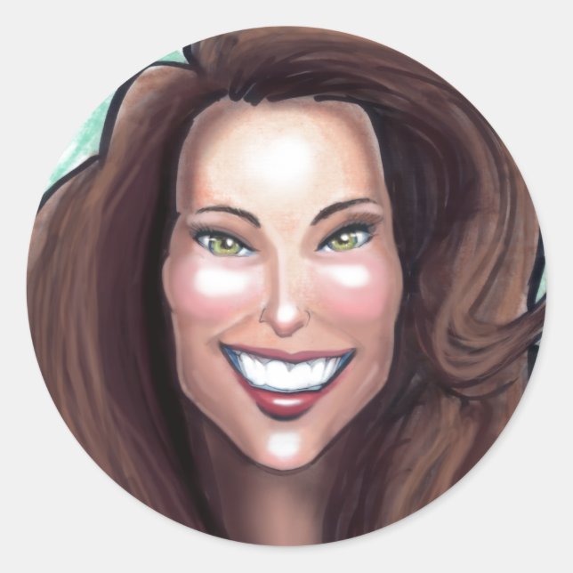 Sticker Rond Caricature Kate Middleton (Devant)