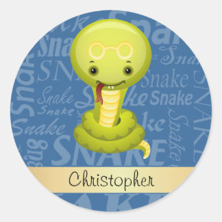 Sticker Rond Caricature personnalisée Année de l'art Word du se