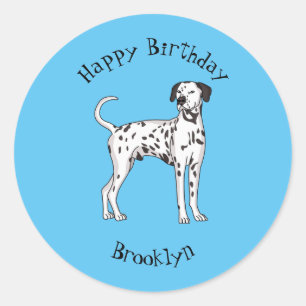 Sticker Rond Caricature pour chien dalmate