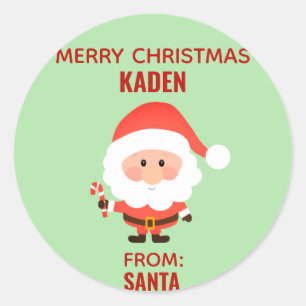 Sticker Rond Caricature pour petits Noël Père Noël