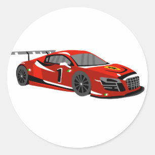 Sticker Rond Caricature pour voiture rapide  Course extrême Cho