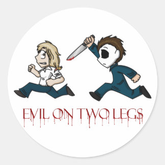 Sticker Rond Caricatures d'Evilontwolegs