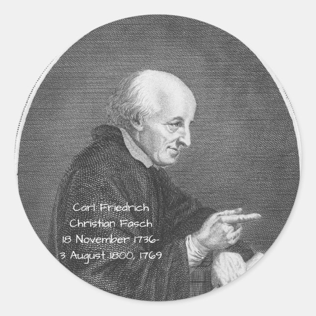 Sticker Rond Carl Friedrich Christian Fasch 1769 (Devant)