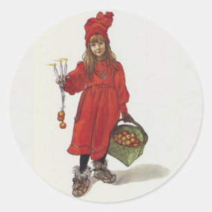Sticker Rond Carl Larsson, "som Iduna de Brita "