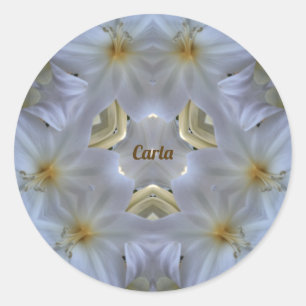 STICKER ROND CARLA ~ EASTER LILY RELIGIEUX BLANC ~