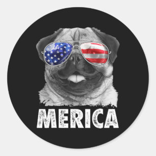 Sticker Rond Carlin 4 juillet Chemises Merica Hommes Femmes Éta