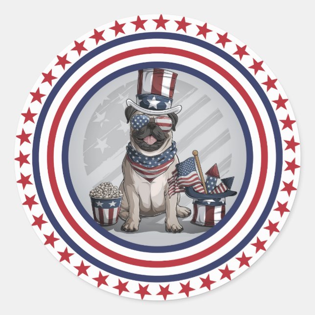 Sticker Rond Carlin américain (Devant)