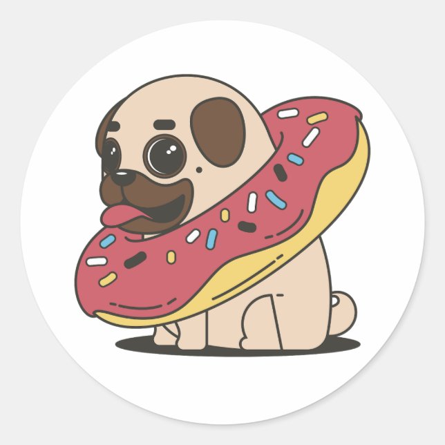 Sticker Rond Carlin avec beigne (Devant)