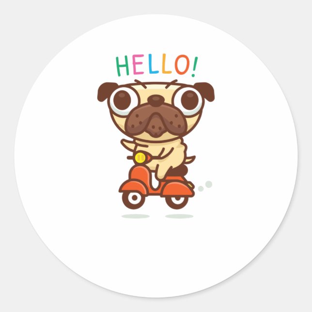 Sticker Rond Carlin Bonjour (Devant)
