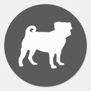Sticker Rond Carlin Chien Baby shower Gris Chiot Chien Neutre G