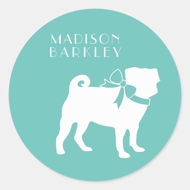 Sticker rond carlin Chien Chiot Classic (Devant)