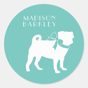 Sticker rond carlin Chien Chiot Classic