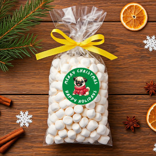 Sticker Rond Carlin Chien Noël Pour Cadeaux Présentations