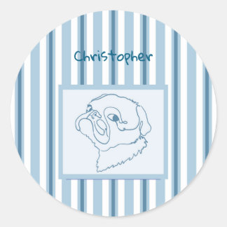 Sticker Rond Carlin de bain d'été personnalisé