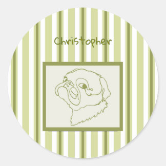 Sticker Rond Carlin de bain d'été personnalisé