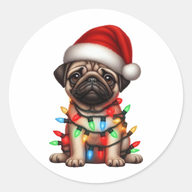 Sticker Rond Carlin de Noël mignon (Devant)