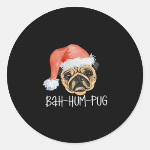 Sticker Rond Carlin drôle Noël Chien Maman Papa Pajamas Surdime