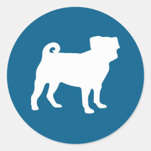 Sticker Rond Carlin Fête Blue Thème Célébration