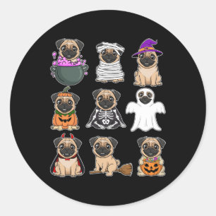 Sticker Rond Carlin Halloween Costume Éffrayant Fantôme Citroui