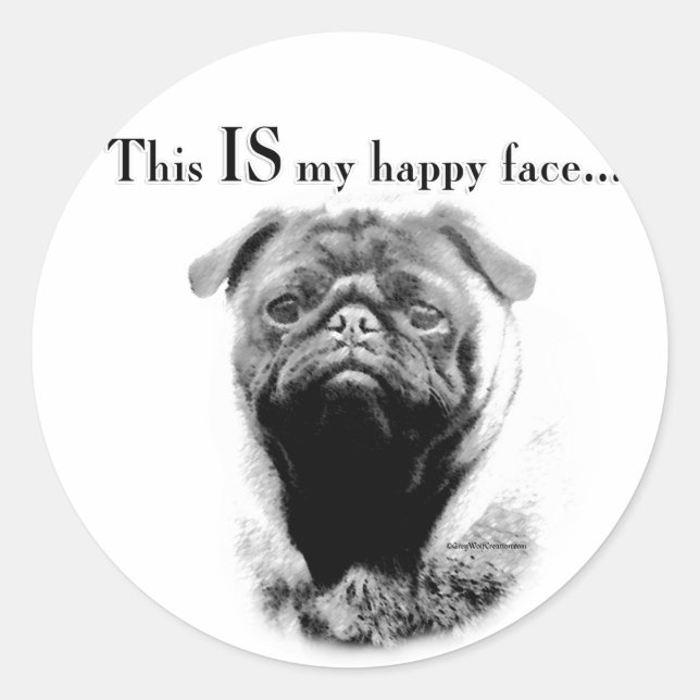 Sticker Rond Carlin Joyeux visage (Devant)
