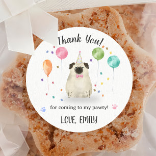 Sticker Rond Carlin Lets Chien Anniversaire Merci