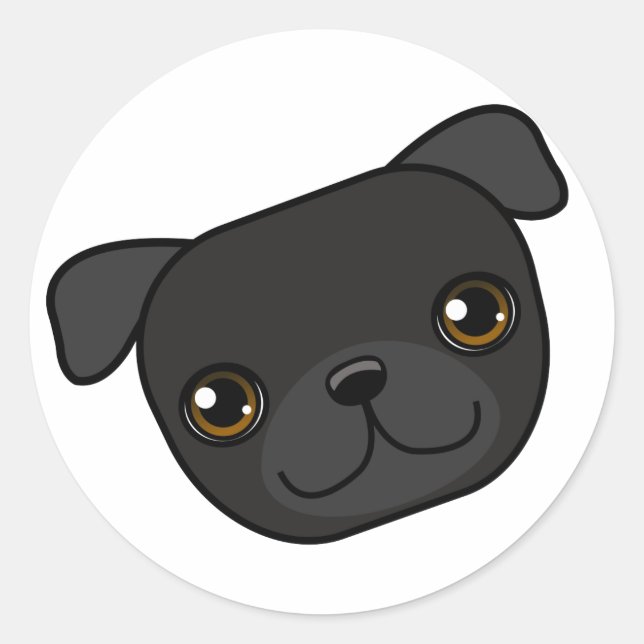 Sticker Rond Carlin noir (Devant)