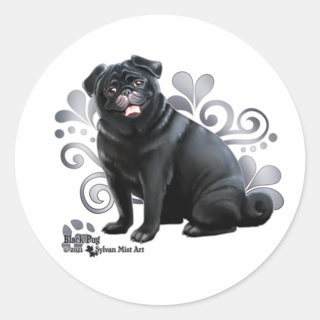 Sticker Rond Carlin noir (Devant)