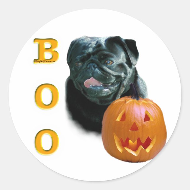 Sticker Rond Carlin (noir) Boo (Devant)