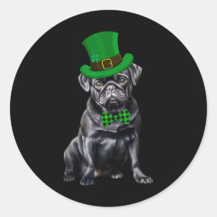 Sticker Rond Carlin noir Patricks Jour Casquette Funny Jour de 