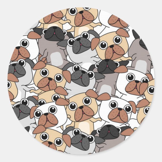 Sticker Rond Carlins adorables (Devant)