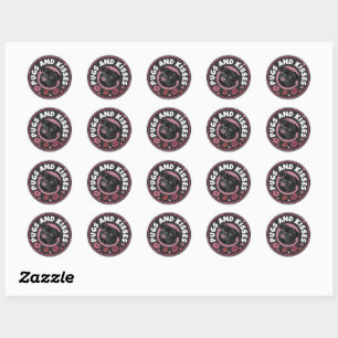 Sticker Rond Carlins Et Baisers Chien Pun Amateurs de Carli