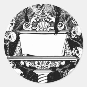 Sticker Rond Carlos Neve, illustration de livre circa le