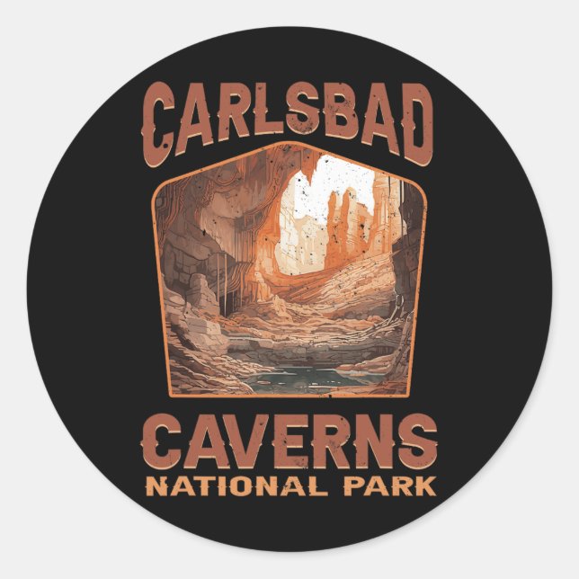 Sticker Rond Carlsbad Caverns National Park New Mexico Nature H (Devant)