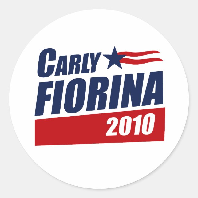STICKER ROND CARLY FIORINA 2010 (Devant)
