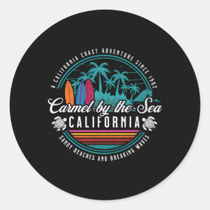 Sticker Rond Carmel By The Sea California Sandy Beach Breakin