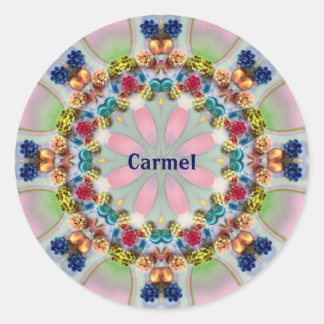 Sticker Rond CARMEL ~ WOW JOLIE 3D! Pastel Shades ~
