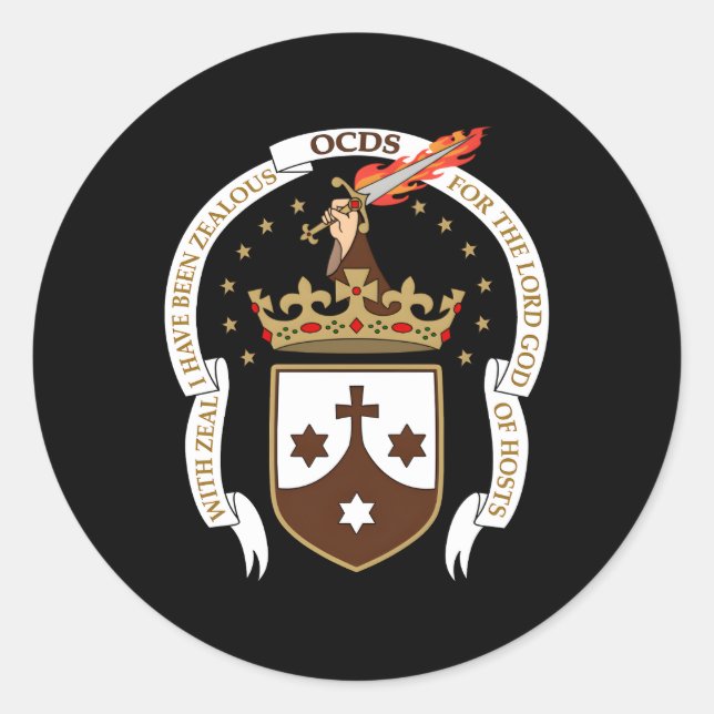 Sticker Rond Carmélite séculaire (Devant)