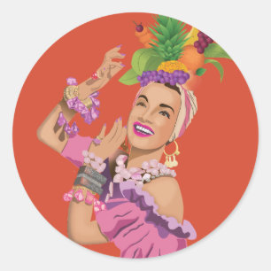 Sticker Rond Carmen Miranda