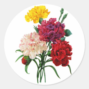 Sticker Rond Carnation et Marigold Bouquet par Redoute