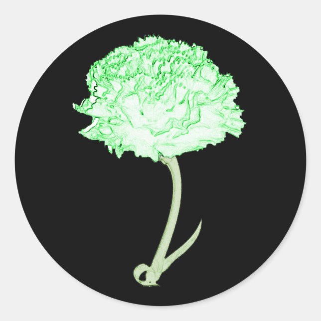 Sticker Rond Carnation verte (Devant)