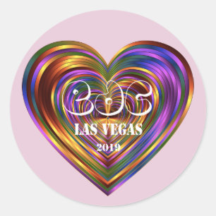 Sticker Rond Carnaval de marguerite électrique - Las Vegas 2019