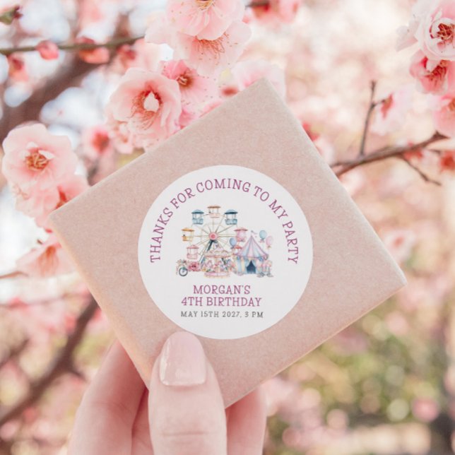 Sticker Rond Carnaval mignonne Anniversaire Budget Merci (Créateur téléchargé)