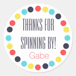 Sticker Rond Carnaval Personnalisé Pinwheel Anniversaire Étique