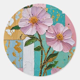 Sticker Rond Carnet Floral Delft