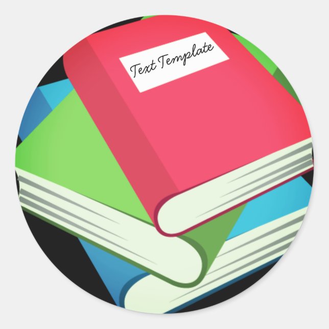 Sticker Rond Carnet Personnalisé De Livres Emoji (Devant)