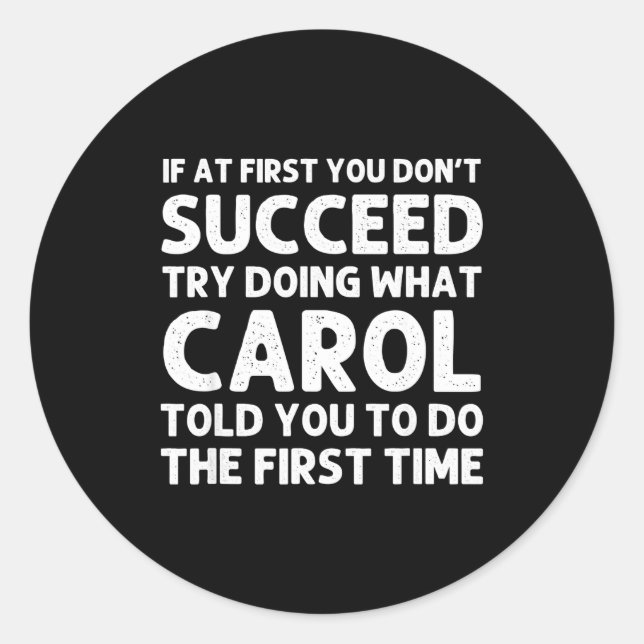 Sticker Rond Carol Name D Birthday Funny Christmas J  (Devant)